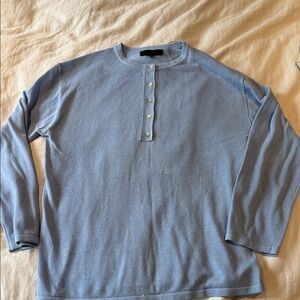 Zara light blue sweater. Brand new. Size small. Pearl buttons. Lightweight.
